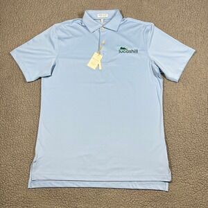 Peter Millar Summer Comfort Polo Shirt Mens Medium Blue Lucas Hill UPF 50+ New